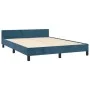 Dark blue velvet bed frame with headboard 140x200 cm by vidaXL, Beds and slatted bases - Ref: Foro24-347577, Price: 125,90 €,...