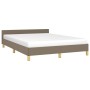 Bed frame with headboard in taupe gray fabric 140x200 cm by vidaXL, Beds and slatted bases - Ref: Foro24-347419, Price: 122,6...