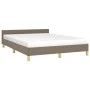 Bed frame with headboard in taupe gray fabric 140x200 cm by vidaXL, Beds and slatted bases - Ref: Foro24-347419, Price: 118,2...