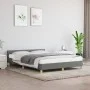 Bed frame with headboard in dark gray fabric 140x200 cm by vidaXL, Beds and slatted bases - Ref: Foro24-347416, Price: 118,94...