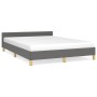 Bed frame with headboard in dark gray fabric 140x200 cm by vidaXL, Beds and slatted bases - Ref: Foro24-347416, Price: 122,92...
