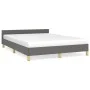 Bed frame with headboard in dark gray fabric 140x200 cm by vidaXL, Beds and slatted bases - Ref: Foro24-347416, Price: 118,94...