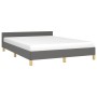 Bed frame with headboard in dark gray fabric 140x200 cm by vidaXL, Beds and slatted bases - Ref: Foro24-347416, Price: 122,92...