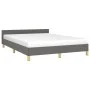 Bed frame with headboard in dark gray fabric 140x200 cm by vidaXL, Beds and slatted bases - Ref: Foro24-347416, Price: 118,94...