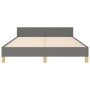 Bed frame with headboard in dark gray fabric 140x200 cm by vidaXL, Beds and slatted bases - Ref: Foro24-347416, Price: 122,92...
