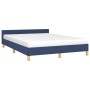 Bed frame with headboard gray taupe blue fabric 140x200 cm by vidaXL, Beds and slatted bases - Ref: Foro24-347421, Price: 120...