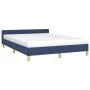Bed frame with headboard gray taupe blue fabric 140x200 cm by vidaXL, Beds and slatted bases - Ref: Foro24-347421, Price: 118...