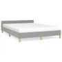 Light gray fabric bed frame with headboard 140x200 cm by vidaXL, Beds and slatted bases - Ref: Foro24-347415, Price: 128,07 €...
