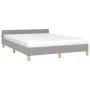 Light gray fabric bed frame with headboard 140x200 cm by vidaXL, Beds and slatted bases - Ref: Foro24-347415, Price: 128,07 €...