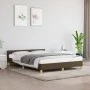 Bed frame with headboard in brown fabric 140x200 cm by vidaXL, Beds and slatted bases - Ref: Foro24-347418, Price: 118,71 €, ...