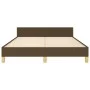 Bed frame with headboard in brown fabric 140x200 cm by vidaXL, Beds and slatted bases - Ref: Foro24-347418, Price: 118,71 €, ...