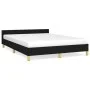 Bed frame with black fabric headboard 140x200 cm by vidaXL, Beds and slatted bases - Ref: Foro24-347417, Price: 120,65 €, Dis...