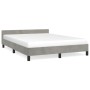 Bed frame with light gray velvet headboard 140x190cm by vidaXL, Beds and slatted bases - Ref: Foro24-347573, Price: 125,38 €,...