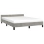 Bed frame with light gray velvet headboard 140x190cm by vidaXL, Beds and slatted bases - Ref: Foro24-347573, Price: 125,38 €,...