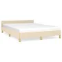 Bed frame with cream fabric headboard 140x200 cm by vidaXL, Beds and slatted bases - Ref: Foro24-347420, Price: 111,20 €, Dis...