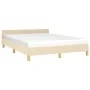Estructura de cama con cabecero de tela color crema 140x200 cm de vidaXL, Camas y somieres - Ref: Foro24-347420, Precio: 111,...