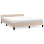 Cappuccino synthetic leather headboard bed frame 140x200cm by vidaXL, Beds and slatted bases - Ref: Foro24-347506, Price: 120...