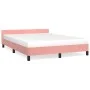Pink velvet bed frame with headboard 140x200 cm by vidaXL, Beds and slatted bases - Ref: Foro24-347578, Price: 130,84 €, Disc...