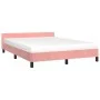 Pink velvet bed frame with headboard 140x200 cm by vidaXL, Beds and slatted bases - Ref: Foro24-347578, Price: 130,84 €, Disc...