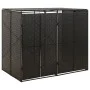 Shed for 2 PE rattan garbage containers 140x80x117cm by vidaXL, Waste container supports - Ref: Foro24-319861, Price: 170,07 ...