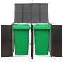 Shed for 2 PE rattan garbage containers 140x80x117cm by vidaXL, Waste container supports - Ref: Foro24-319861, Price: 165,36 ...