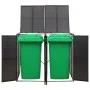 Shed for 2 PE rattan garbage containers 140x80x117cm by vidaXL, Waste container supports - Ref: Foro24-319861, Price: 170,07 ...