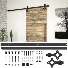 SKIEN Schiebetür-Beschlagsatz aus schwarzem Stahl, 200 cm von vidaXL, Türrahmen - Ref: Foro24-145261, Preis: 61,67 €, Rabatt: %