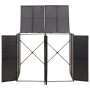Shed for 2 PE rattan garbage containers 140x80x117cm by vidaXL, Waste container supports - Ref: Foro24-319861, Price: 165,36 ...