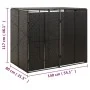 Shed for 2 PE rattan garbage containers 140x80x117cm by vidaXL, Waste container supports - Ref: Foro24-319861, Price: 170,07 ...