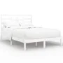 Weißer Massivholzbettrahmen 140x190 cm von vidaXL, Betten und Lattenroste - Ref: Foro24-3105776, Preis: 123,80 €, Rabatt: %