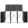 Shed for 3 PE rattan garbage containers 207x80x117 cm by vidaXL, Waste container supports - Ref: Foro24-319862, Price: 236,74...