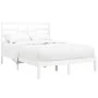 Weißer Massivholzbettrahmen 140x190 cm von vidaXL, Betten und Lattenroste - Ref: Foro24-3105776, Preis: 123,80 €, Rabatt: %