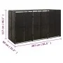Shed for 3 PE rattan garbage containers 207x80x117 cm by vidaXL, Waste container supports - Ref: Foro24-319862, Price: 236,74...