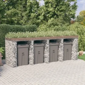 Gabion wall for iron garbage container 350x91x120 cm by vidaXL, Waste container supports - Ref: Foro24-151338, Price: 492,37 ...