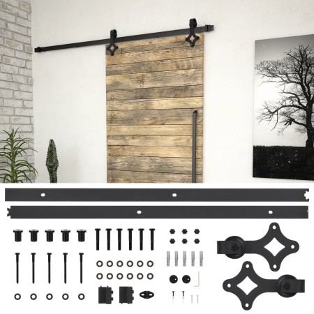 Beschlagsatz für SKIEN Schiebetüren Stahl schwarz 183cm von vidaXL, Türrahmen - Ref: Foro24-145260, Preis: 63,19 €, Rabatt: %