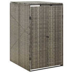 Cobertizo para contenedor de basura ratán PE gris 70x80x117 cm