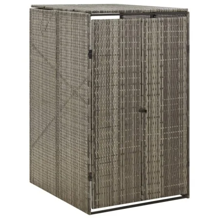 PE grey rattan garbage container shed 70x80x117 cm by vidaXL, Waste container supports - Ref: Foro24-319864, Price: 117,72 €,...