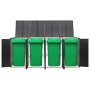 Shed for 4 PE rattan garbage containers 274x80x117 cm by vidaXL, Waste container supports - Ref: Foro24-319863, Price: 296,18...