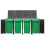 Shed for 4 PE rattan garbage containers 274x80x117 cm by vidaXL, Waste container supports - Ref: Foro24-319863, Price: 306,14...
