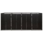 Shed for 4 PE rattan garbage containers 274x80x117 cm by vidaXL, Waste container supports - Ref: Foro24-319863, Price: 296,18...