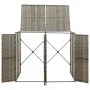 Cobertizo para 2 contenedores basura ratán PE gris 140x80x117cm de vidaXL, Soportes para contenedores de residuos - Ref: Foro...