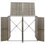 Shed for 2 gray PE rattan garbage containers 140x80x117cm by vidaXL, Waste container supports - Ref: Foro24-319865, Price: 16...