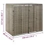 Cobertizo para 2 contenedores basura ratán PE gris 140x80x117cm de vidaXL, Soportes para contenedores de residuos - Ref: Foro...