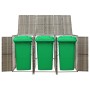 Schuppen 3 Müllcontainer PE Rattangrau 207x80x117 cm von vidaXL, Halterungen für Abfallbehälter - Ref: Foro24-319866, Preis: ...