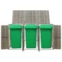 Shed for 3 gray PE rattan garbage containers 207x80x117 cm by vidaXL, Waste container supports - Ref: Foro24-319866, Price: 2...