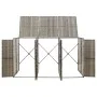 Shed for 3 gray PE rattan garbage containers 207x80x117 cm by vidaXL, Waste container supports - Ref: Foro24-319866, Price: 2...