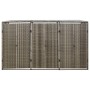 Shed for 3 gray PE rattan garbage containers 207x80x117 cm by vidaXL, Waste container supports - Ref: Foro24-319866, Price: 2...