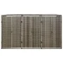 Shed for 3 gray PE rattan garbage containers 207x80x117 cm by vidaXL, Waste container supports - Ref: Foro24-319866, Price: 2...