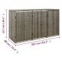 Shed for 3 gray PE rattan garbage containers 207x80x117 cm by vidaXL, Waste container supports - Ref: Foro24-319866, Price: 2...