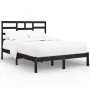 Black solid wood bed frame 140x190 cm by vidaXL, Beds and slatted bases - Ref: Foro24-3105779, Price: 160,01 €, Discount: %